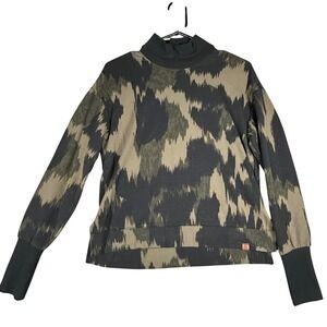 Alpine Design Women's Camo Mock Neck Long Sleeve Sweatshirt Top Size S